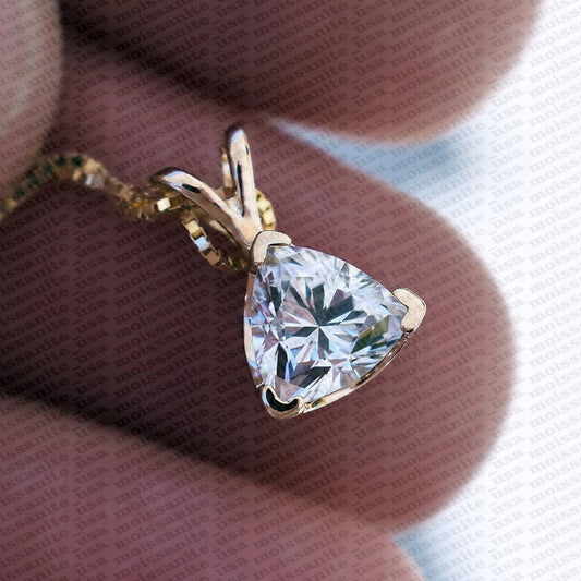 2 CT Trilliant Cut Diamond Charm Pendant For Women, Wedding Pendant, Christmas Gifts, Anniversary Gifts