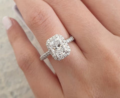 2.5 Carat Radiant Cut Diamond Engagement Ring For Women, Wedding Ring