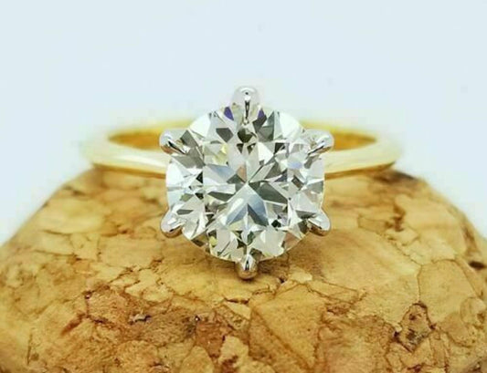 4 Carat Round Cut Diamond Engagement Ring for Women, Wedding Ring