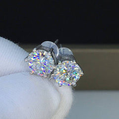 4.00TCW Round Cut Diamond Stud Earrings For Women, Wedding Earrings, Engagement Earrings, Christmas Gifts