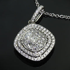 1 TCW Round Cut Diamond Charm Pendant For Women, Halo Pendant, Wedding Pendant, Christmas Gifts