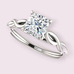 1.5 Carat Cushion CVD Lab Grown Diamond Engagement Ring for Women, Twisted Ring, Anniversary Gifts, Christmas Gifts, Wedding Ring