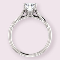 1.5 Carat Cushion CVD Lab Grown Diamond Engagement Ring for Women, Twisted Ring, Anniversary Gifts, Christmas Gifts, Wedding Ring