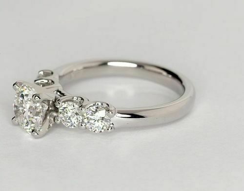 1.5 Carat Round Cut CVD Lab Grown Diamond Engagement Ring for Women, Solitaire Accents Anniversary Gifts, Wedding Ring