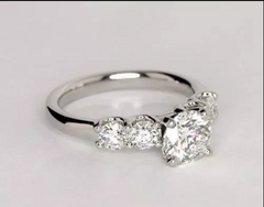 1.5 Carat Round Cut CVD Lab Grown Diamond Engagement Ring for Women, Solitaire Accents Anniversary Gifts, Wedding Ring