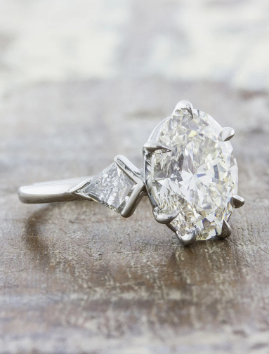 3 Carat Oval Cut Diamond Engagement Ring for Women, Wedding Ring, Three Stone Ring