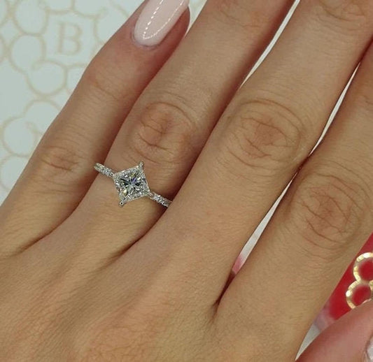 3 Carat Radiant Cut Diamond Engagement Ring for Women, Wedding Ring