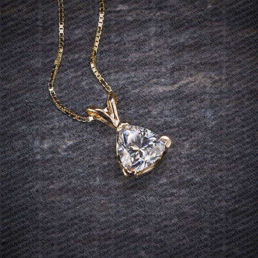 2 CT Trilliant Cut Diamond Charm Pendant For Women, Wedding Pendant, Anniversary Gifts, Christmas Gifts