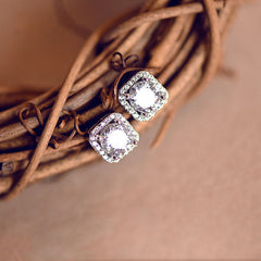 2.20 TCW Round Cut Diamond Halo Earrings For Women, Stud Earrings, Christmas Gifts, Anniversary Gifts