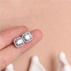 2.20 TCW Round Cut Diamond Halo Earrings For Women, Stud Earrings, Christmas Gifts, Anniversary Gifts