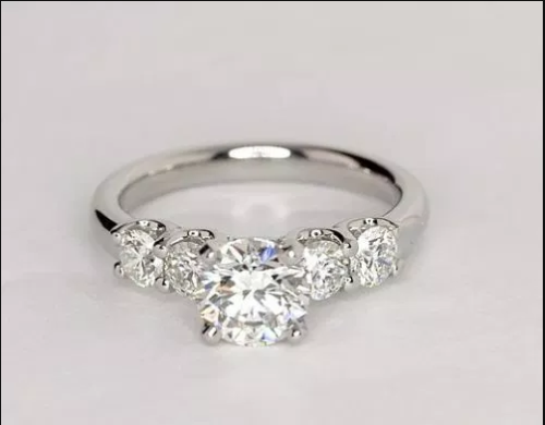 1.5 Carat Round Cut CVD Lab Grown Diamond Engagement Ring for Women, Solitaire Accents Anniversary Gifts, Wedding Ring