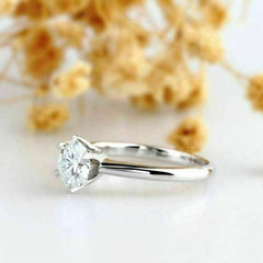 1.5 Carat Round Cut CVD Lab Grown Diamond Engagement Ring for Women, Solitaire Anniversary Gifts, Wedding Ring, Promise Ring