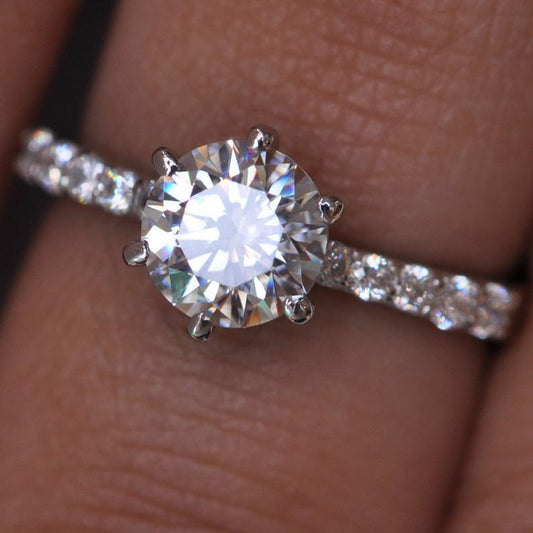 2.5 Carat Round Cut Diamond Engagement Ring for Women, Wedding Ring