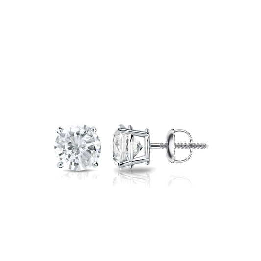 2 TCW Round Cut Diamond Stud Earrings For Women, Christmas Gifts, Handmade Earrings