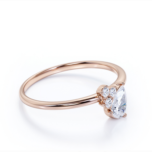 1 Carat Pear Cut Diamond Engagement Ring for Women, Wedding Ring
