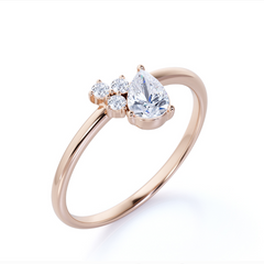 1 Carat Pear Cut Diamond Engagement Ring for Women, Wedding Ring