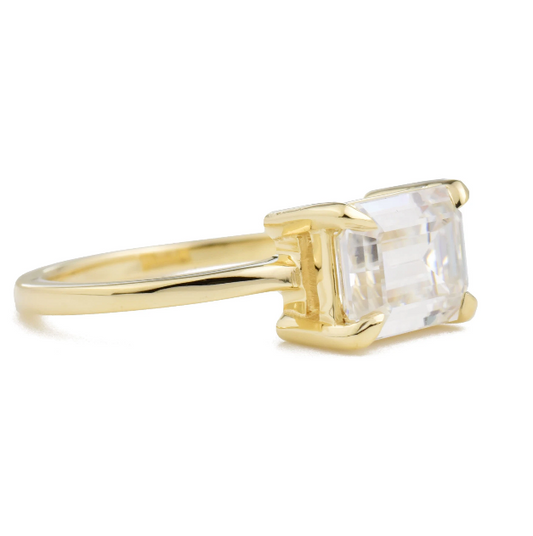 2.5 Carat Emerald Cut Diamond Engagement Ring for Women, Wedding Ring