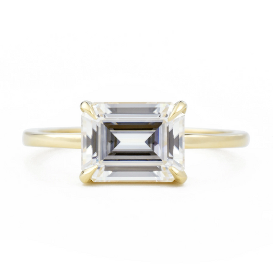 2.5 Carat Emerald Cut Diamond Engagement Ring for Women, Wedding Ring