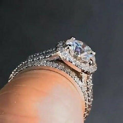 2 Carat Round Cut CVD Lab Grown Diamond Engagement Ring for Women, Bridal Set Wedding Ring, Promise Ring for Her