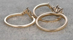 2 Carat Round Cut Diamond Engagement Ring for Women, Wedding Ring, Trio Set, Bridal Set Ring