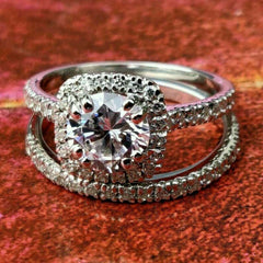 2 Carat Round Cu Diamond Engagement Ring for Women, Bridal Set Wedding Ring