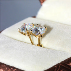 8 TCW Round Cut Diamond Stud Earrings For Women, Wedding Earrings, Christmas Gifts, Engagement Earrings