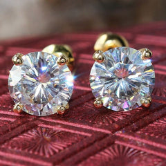 8 TCW Round Cut Diamond Stud Earrings For Women, Wedding Earrings, Christmas Gifts, Engagement Earrings