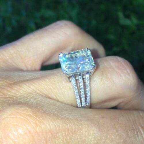 4 Carat Radiant Cut Diamond Engagement Ring for Women, Wedding Ring