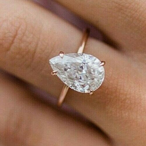 3 carat pear cut daimond engagement ring for women