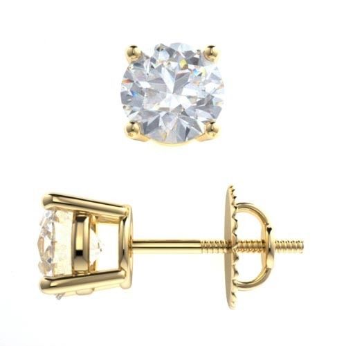 3 TCW Round Cut Diamond Stud Earrings For Women, Christmas Gifts, Anniversary Gifts