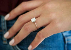 2.5 Carat Elongated Cushion Cut Diamond Engagement Ring for Women, Wedding Ring, Anniversary Gift For Her