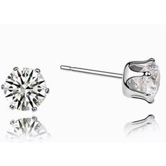 3 TCW Round Cut Diamond Stud Earrings For Women, Wedding Earrings, Christmas Gifts, Anniversary Gifts