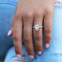 3 carat pear cut daimond engagement ring for women,Wedding Ring