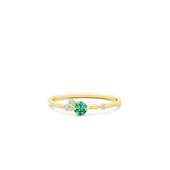 1 Carat Green Round Cut Diamond Engagement Ring for Women, Wedding Ring,Birthday Gift For Her