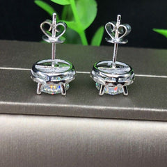 4.30 TCW Round Cut Diamond Halo Stud Earrings For Women, Wedding Earrings Christmas Gifts