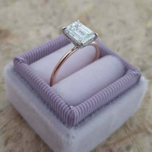 3 Carat Emerald Cut Diamond Engagement Ring for Women, Wedding Ring, Solitaire Ring
