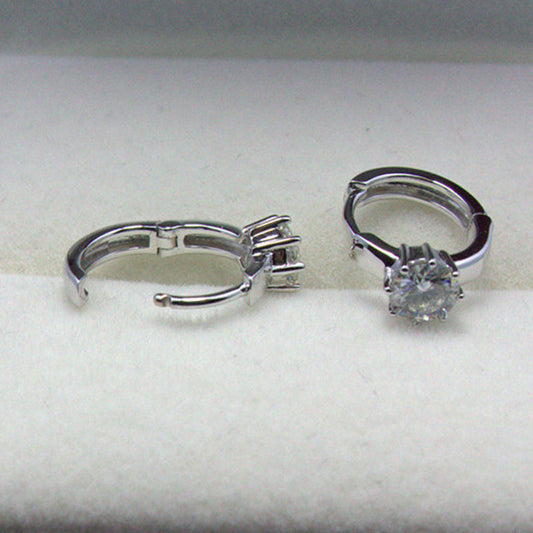 2 TCW Round Cut Diamond Hoop Earrings For Women, Wedding Earrings, Christmas Gifts