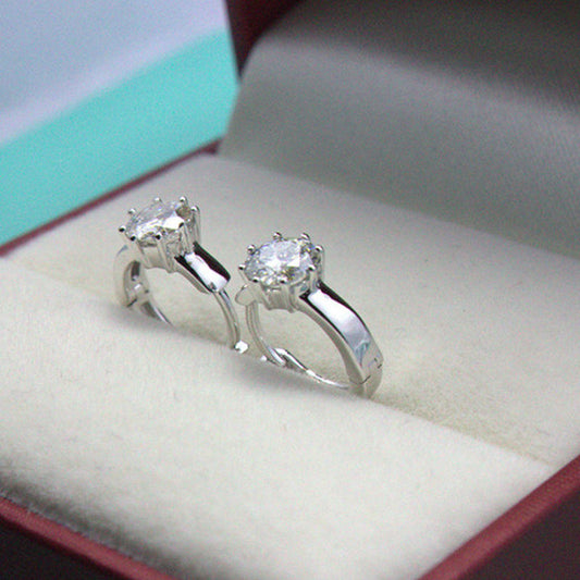 2 TCW Round Cut Diamond Hoop Earrings For Women, Wedding Earrings, Christmas Gifts