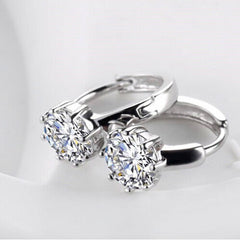 2 TCW Round Cut Diamond Hoop Earrings For Women, Wedding Earrings, Christmas Gifts