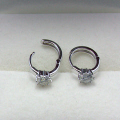 2 TCW Round Cut Diamond Hoop Earrings For Women, Wedding Earrings, Christmas Gifts