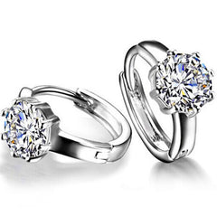 2 TCW Round Cut Diamond Hoop Earrings For Women, Wedding Earrings, Christmas Gifts