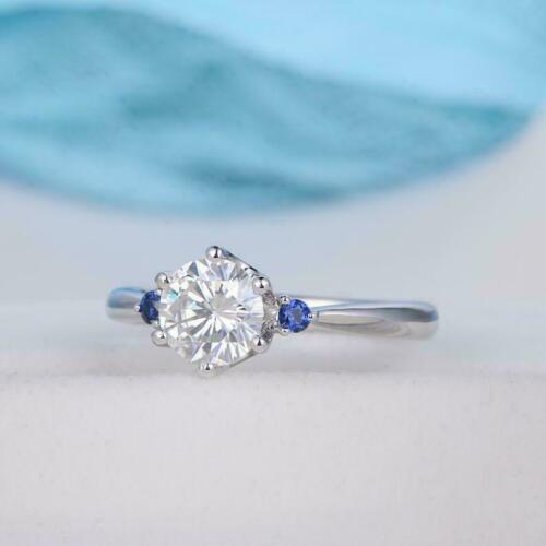 1.5 Carat Round Cut Diamond Engagement Ring For Women, Three Stone Ring, Wedding Ring