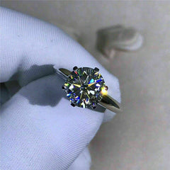 2.5 Carat Round Cut CVD Lab Grown Diamond Engagement Ring for Women, Anniversary Gifts, Wedding Ring