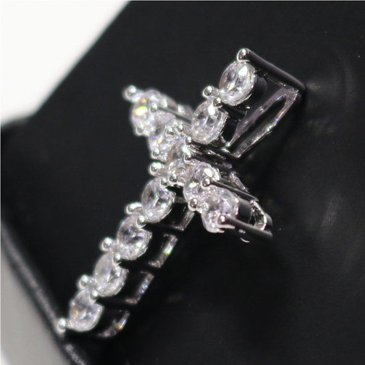 3.30 TCW Round Cut Diamond Cross Pendant For Women, Charm Pendant, Anniversary Gifts, Christmas Gifts