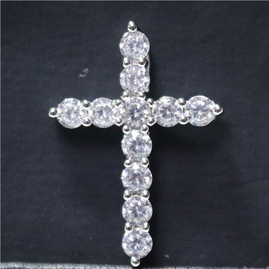 3.30 TCW Round Cut Diamond Cross Pendant For Women, Charm Pendant, Anniversary Gifts, Christmas Gifts