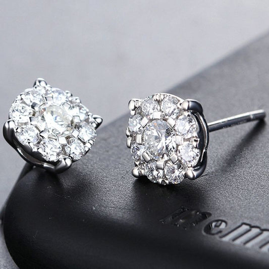 3.60 TCW Round Cut Diamond Halo Stud Earrings For Women, Engagement Earrings, Christmas Gifts