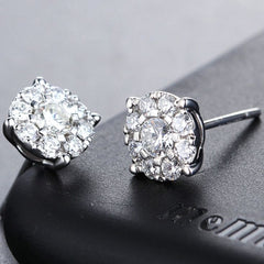 3.60 TCW Round Cut Diamond Halo Stud Earrings For Women, Engagement Earrings, Christmas Gifts