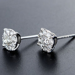 3.60 TCW Round Cut Diamond Halo Stud Earrings For Women, Engagement Earrings, Christmas Gifts