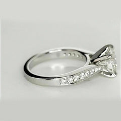 2.5 Carat Round Cut CVD Lab Grown Diamond Engagement Ring for Women, Solitaire Accents Anniversary Gifts, Wedding Ring