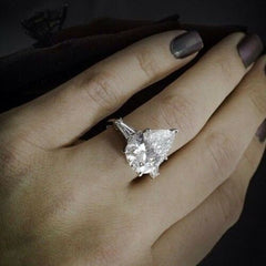 3 Carat Pear Cut Diamond Engagement Ring For Women, Wedding Ring, Anniversary Gifts